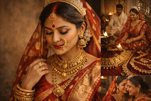 Gold bridal jewellery